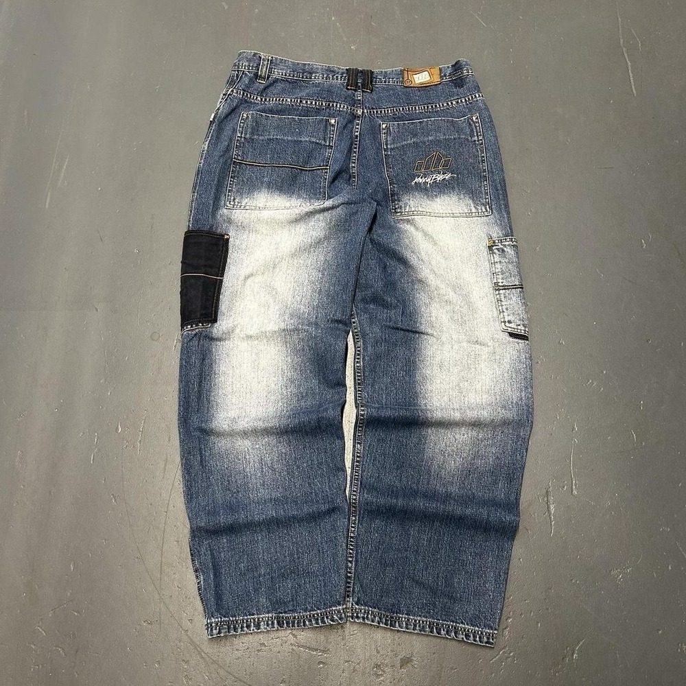 Johnny Blaze Y2K Men's Baggy Wide Leg Patchwork Jeans Skater Rave Vintage 40x32